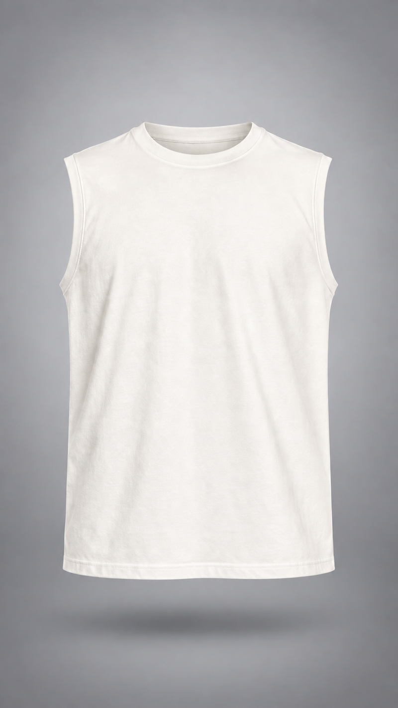 027//'Muscle Freak' Tank (White)