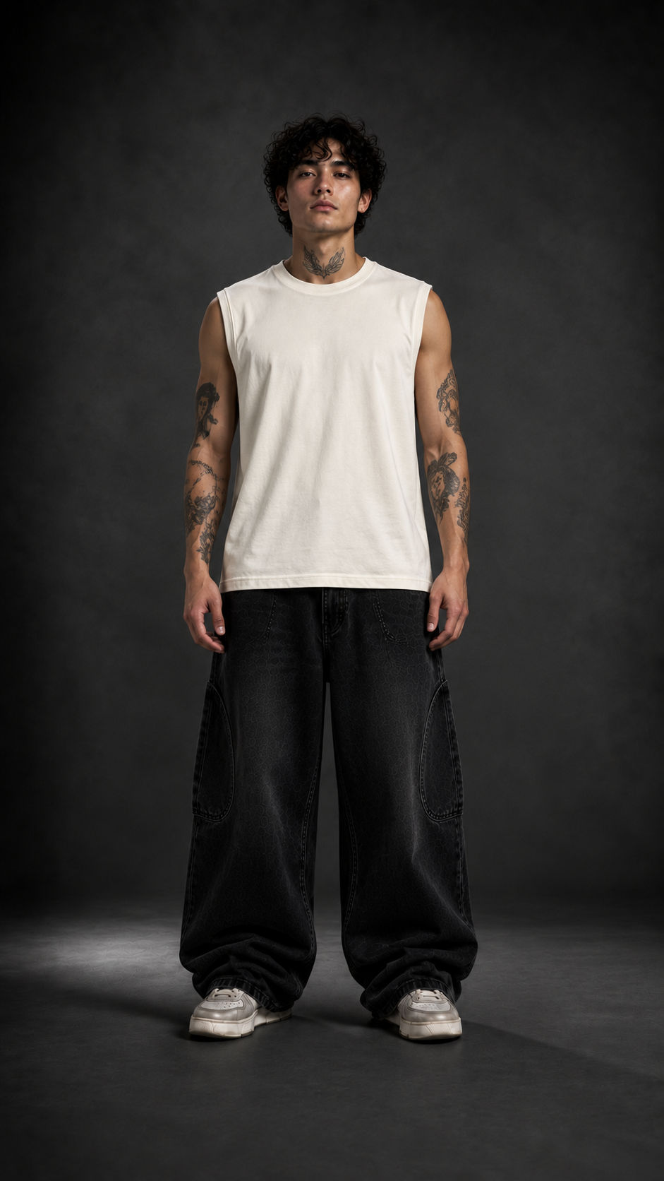 027//'Muscle Freak' Tank (White)