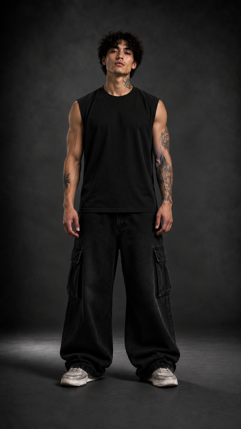 027// 'Muscle Freak' Tank (Black)