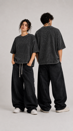 030// "URBN" AcidWashed Oversized Tee (Black)