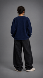 011//'FACELESS' Waffle Tee (Navy)