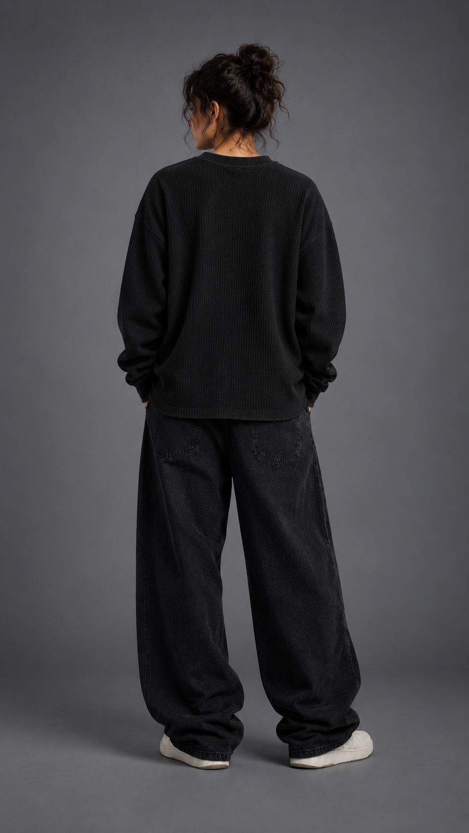 011//'FACELESS' Waffle Tee (Black)