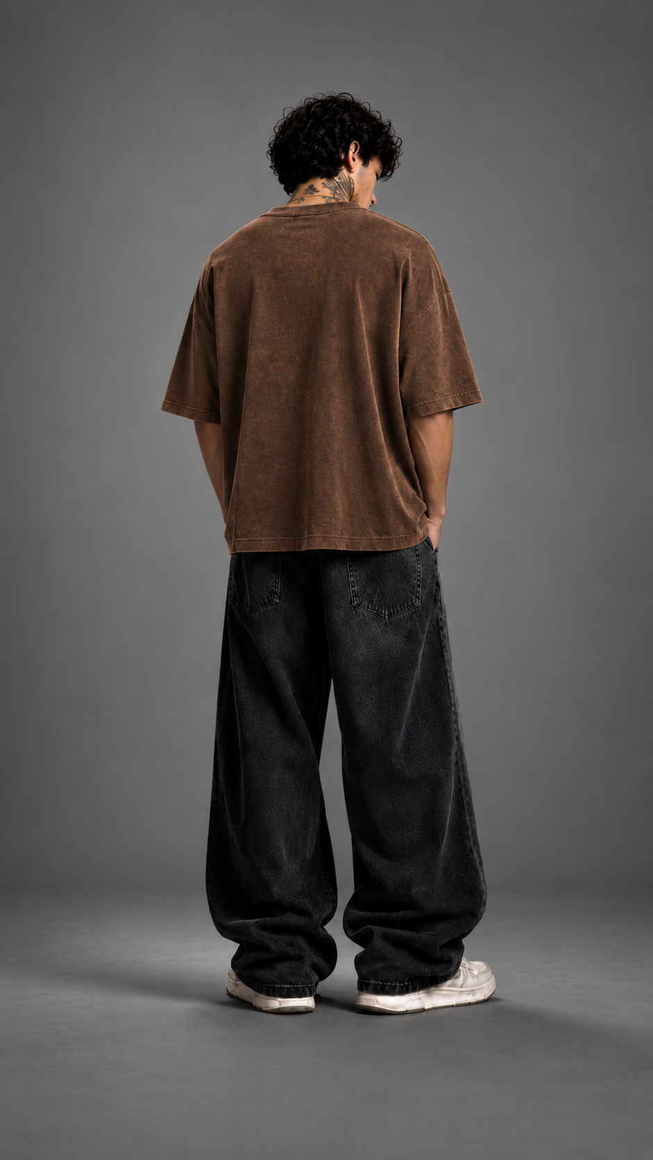030// "URBN" AcidWashed Oversized Tee (Brown)