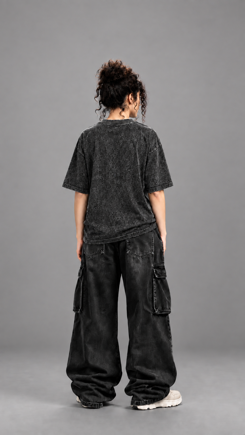 030// "URBN" AcidWashed Oversized Tee (Black)