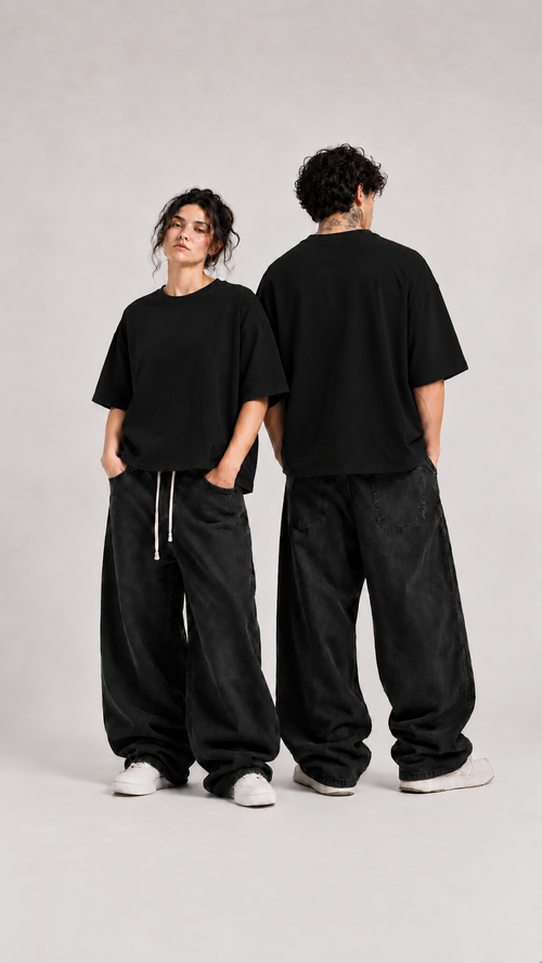 003// 'Myth' Plain Oversized Tee (Black)