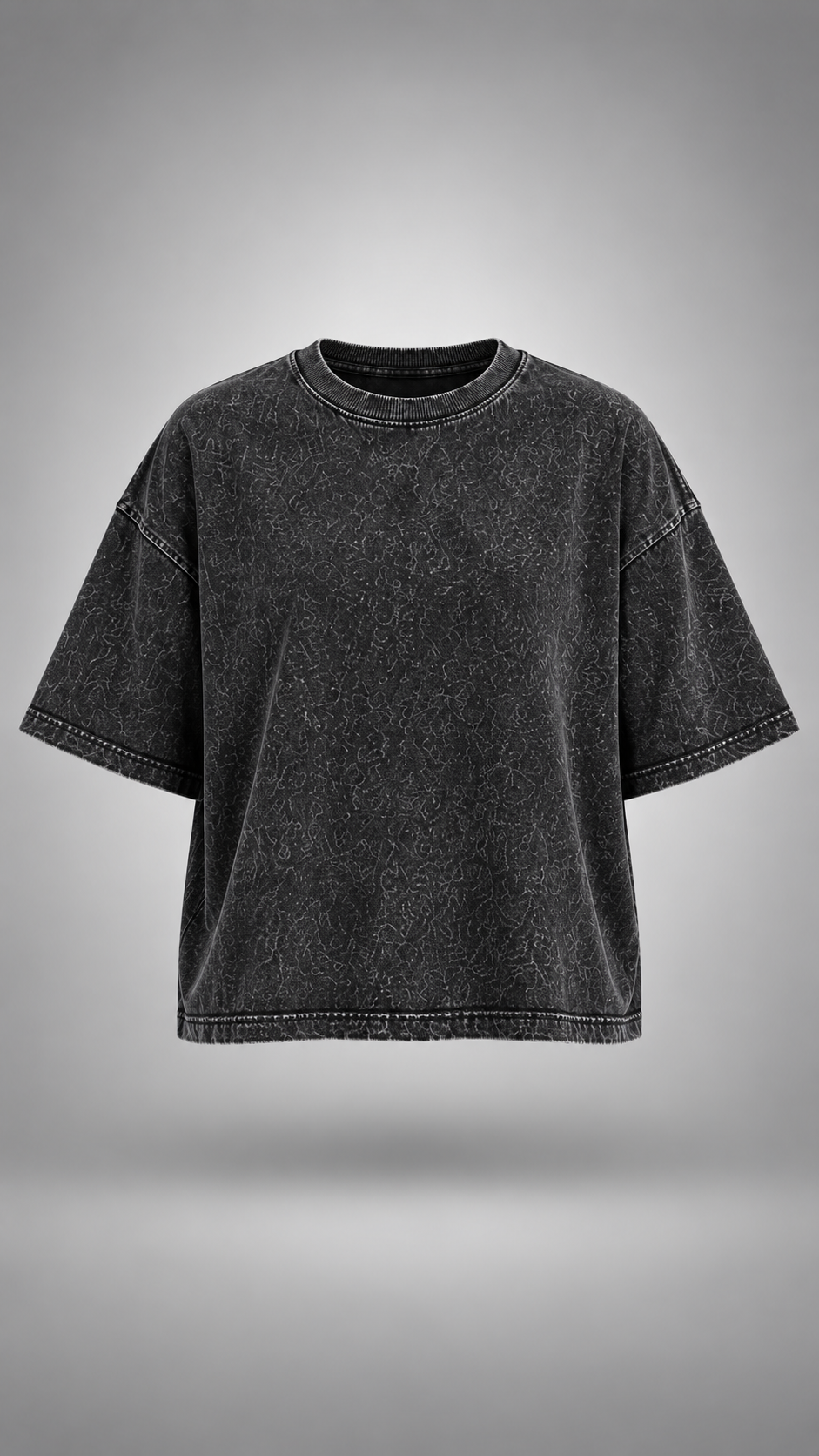 030// "URBN" AcidWashed Oversized Tee (Black)