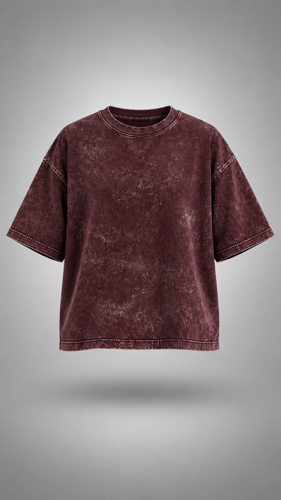 030// "URBN" AcidWashed Oversized Tee (Wine)