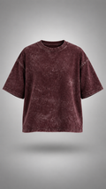 030// "URBN" AcidWashed Oversized Tee (Wine)