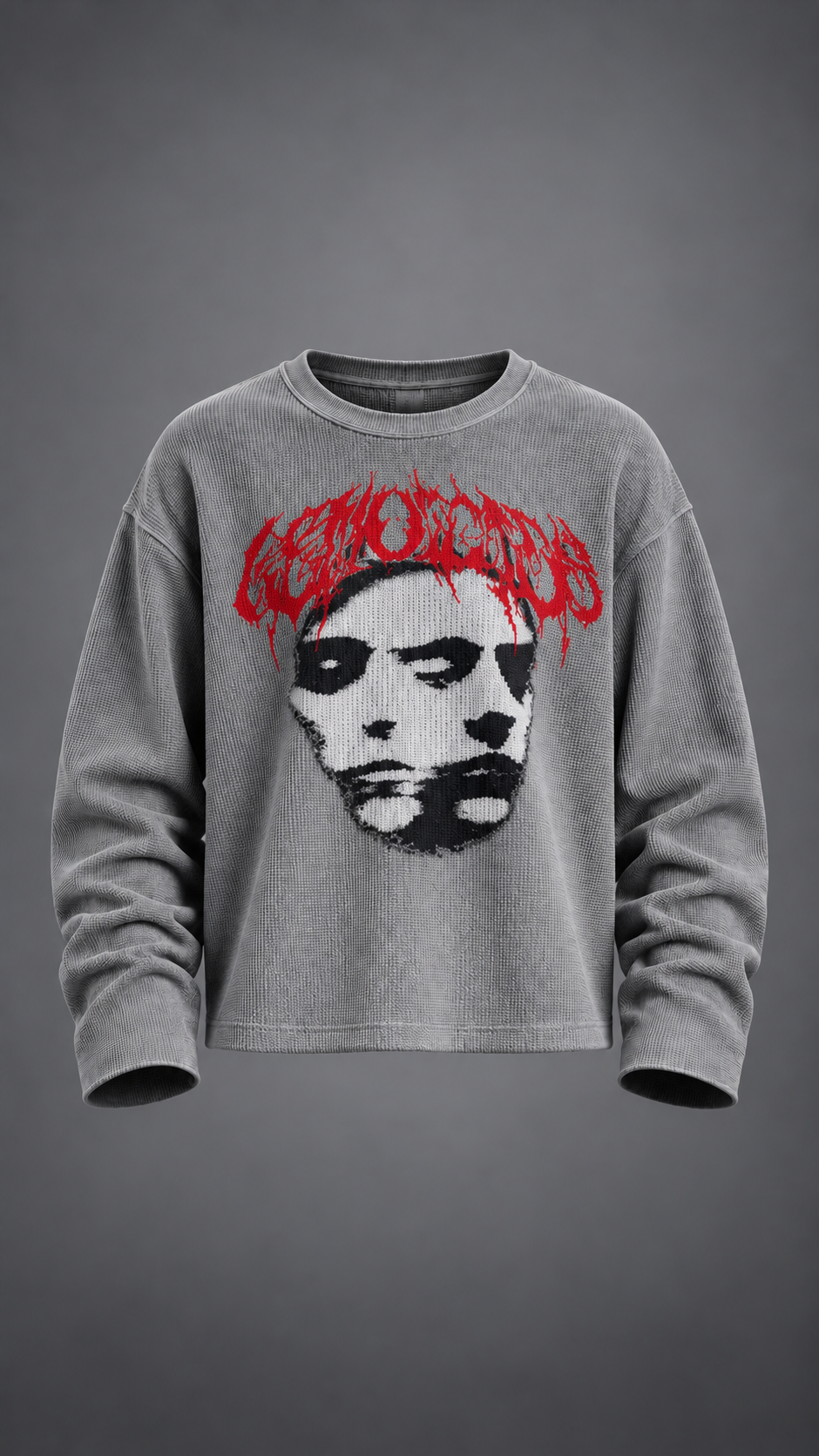 011//'FACELESS' Waffle Tee (Grey)