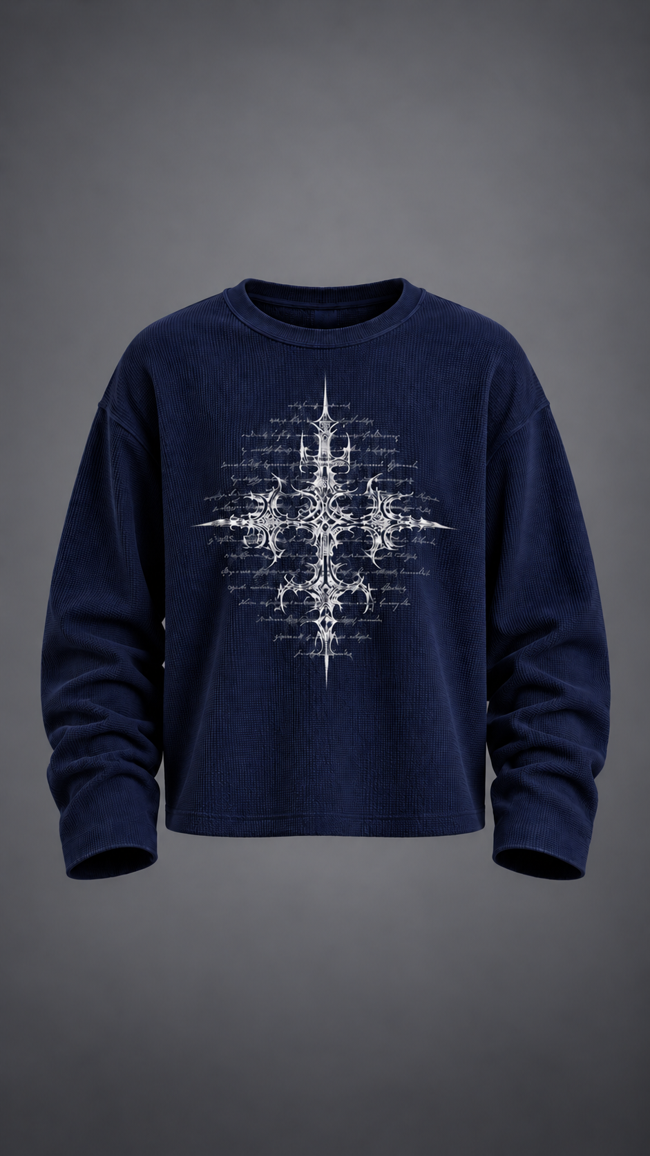 016// 'SACRED' Waffle Tee (Navy)