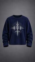 016// 'SACRED' Waffle Tee (Navy)