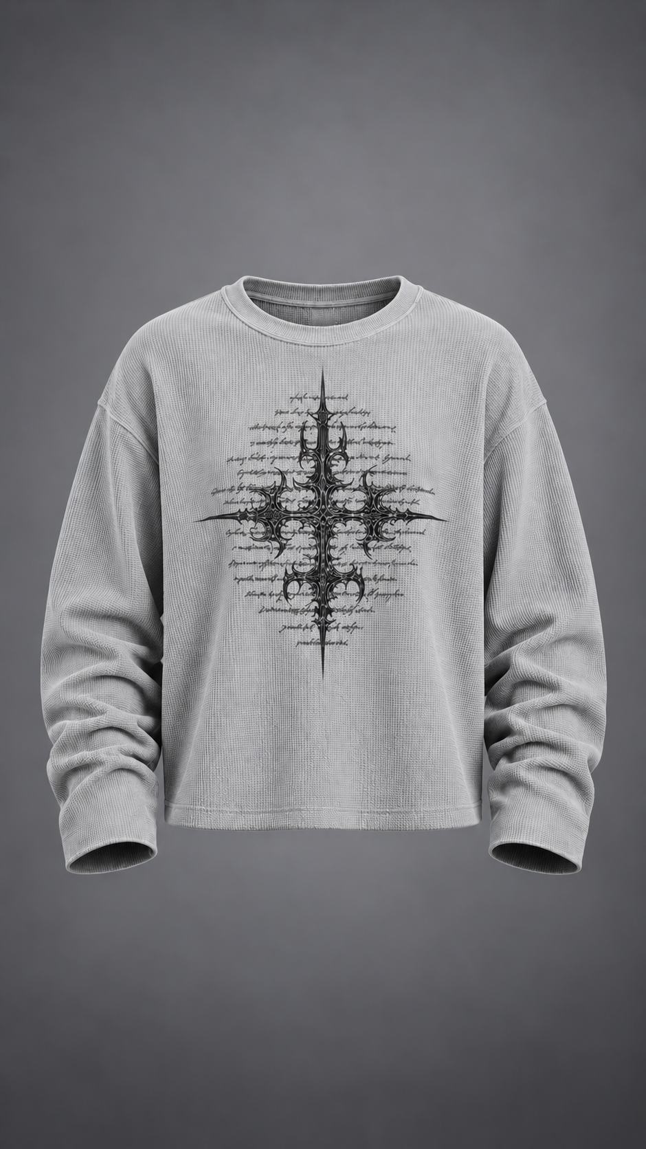 016// 'SACRED' Waffle Tee (Grey)